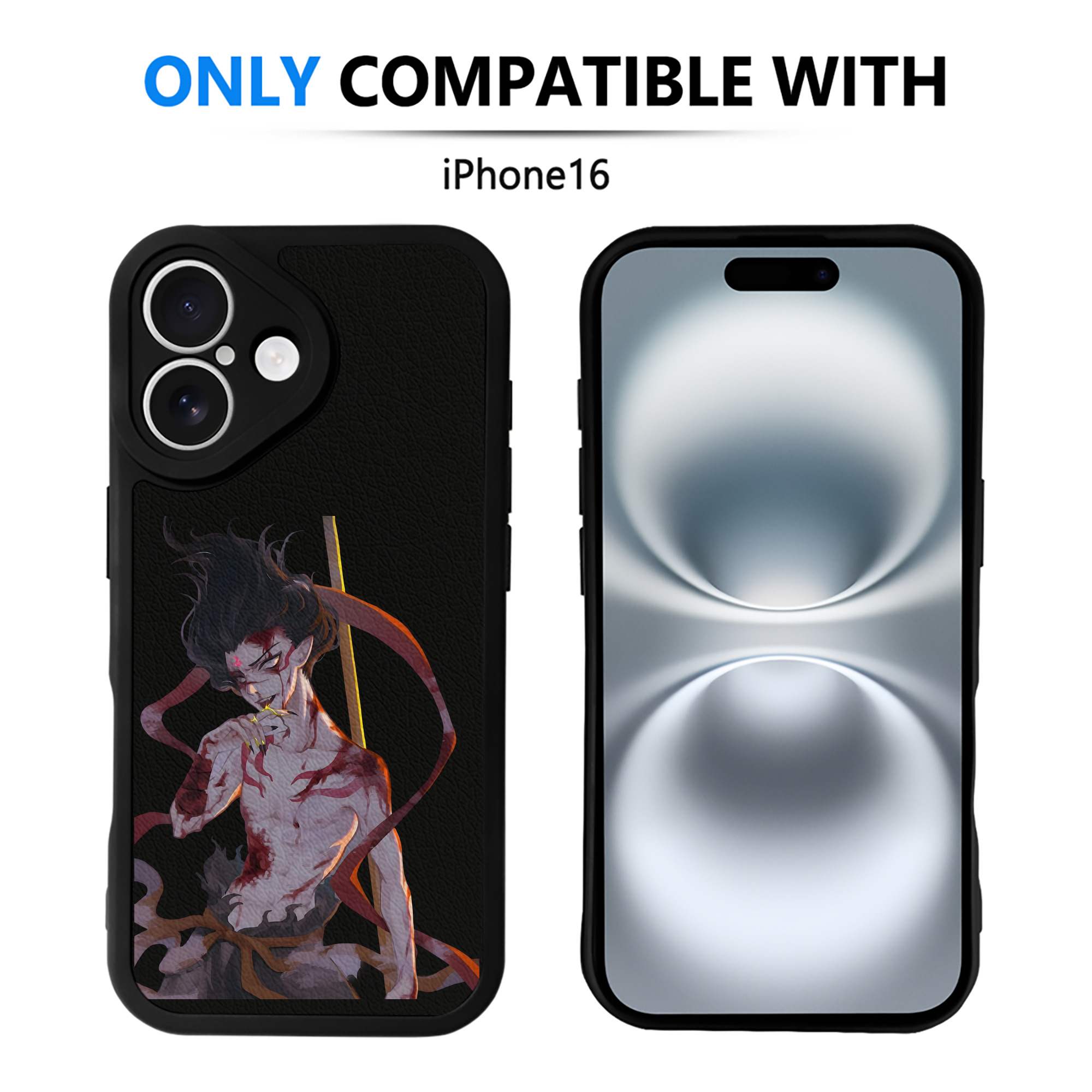 （画像用） Ne Zha 2 ナタ 魔童の大暴れ 【iPhone 16シリーズ対応】シリコンスマホケース（レザー調） 材質：シリコン